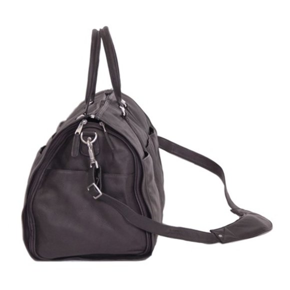 Tan or Black (choose color) Convertible Travel Leather Duffle Bag - Picture 3 of 4